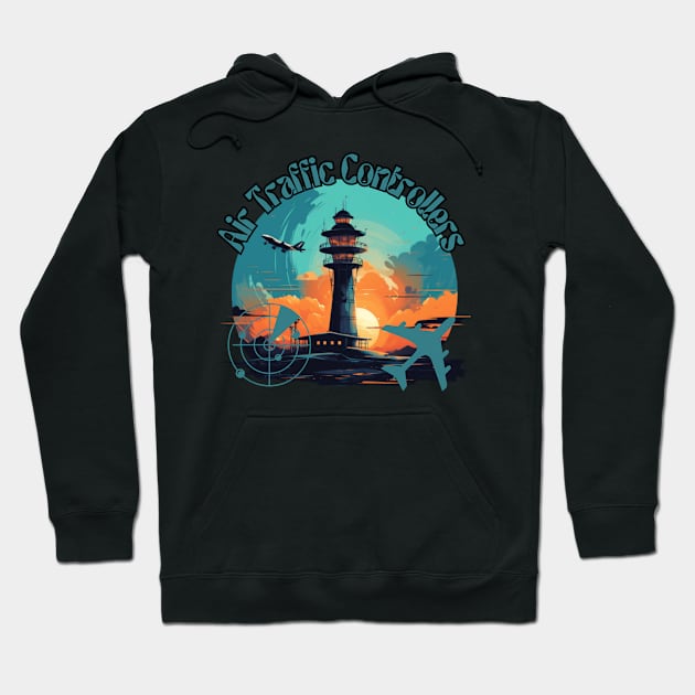 Air Traffic Controller, radar, airplane Hoodie by Pattyld